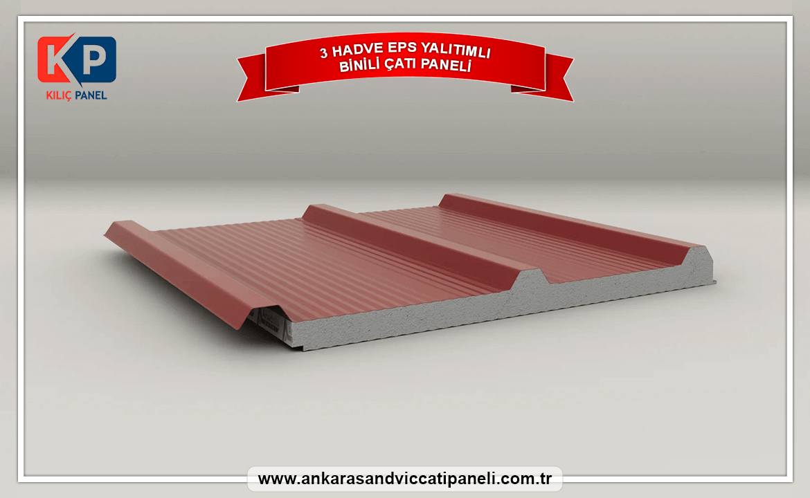3 Hadve Eps Yalıtımlı Binili Çatı Paneli