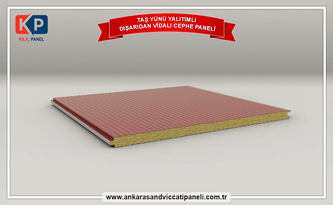 Taş Yünü Yalıtımlı Dışardan Vidalı Cephe Paneli